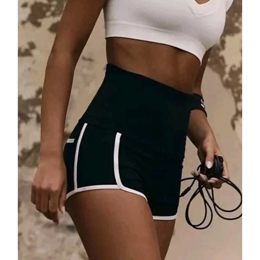 NWT Island Time Free People FP Movement Shorts Black High Waist‎ XS Yoga Shortie